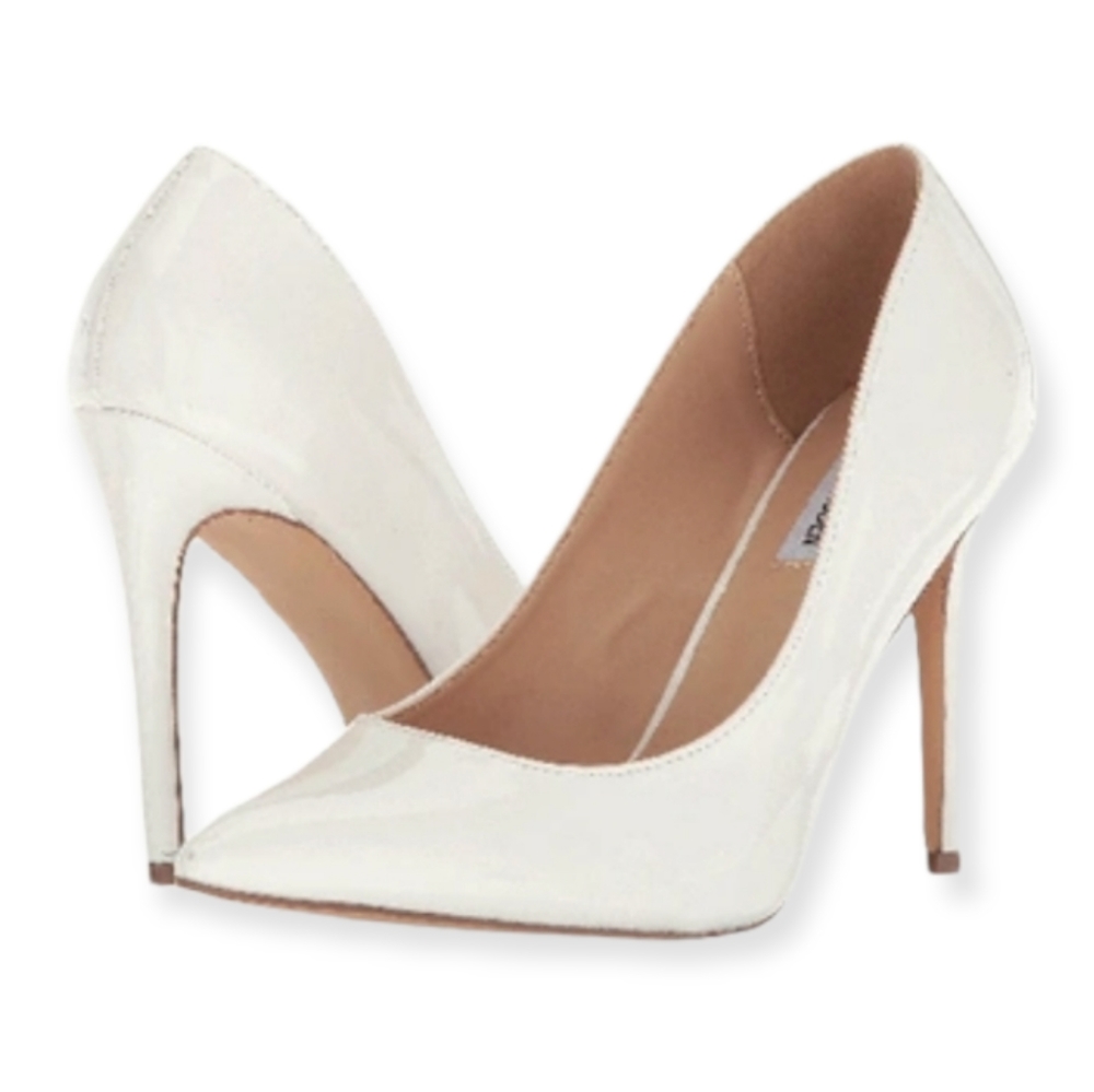 Steve Madden Poet Heels White Patent Leather Size 11